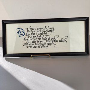 "Love Within Family" Calligraphy Framed Vintage